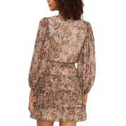 VINCE CAMUTO Women’s Smocked-Waist Tiered Dress French Roast Paisley B4HP