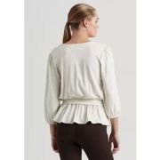 Lauren Ralph Lauren Women’s Petite Surplice Three-Quarter Sleeve Top PM B4HP