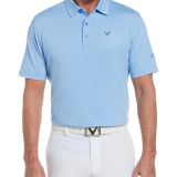 Callaway Men's Fine Line Polo Stripe Opti Dri Short Sleeve Malibu Blue B4HP