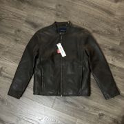 COLE HAAN Men’s Lambskin Leather Moto Jacket In Java Size Medium B4HP $695