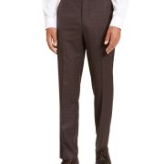 Sean John Men’s Classic-Fit Stretch Brown Neat Suit Separate Pants 38×32 B4HP