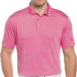 PGA TOUR Men's Single Feeder Stripe Golf Polo Bossy Pink B4HP