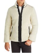 Michael Kors Mens Shearling Jacket Real Sherpa 100% Real Lamb Leather B4HP $2000