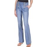 MICHAEL KORS Women's Blue Pocketed Double Button Closure Sailor Flare Jeans B4HP