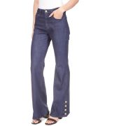 MICHAEL Michael Kors Women’s Button-Hem Flare-Leg Denim Jeans Dusk Blue 12 B4HP