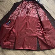 NAUTICA Men’s Modern-Fit Plaid Tweed Sport Coat Burgundy 40L B4HP