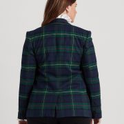 Women Lauren Ralph Lauren Plus Size Wool-Blend Structure Blazer Green Multi 18W