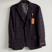 Tallia Men’s Wool Slim-Fit Pattern Sport Coat Burgundy/Blue B4HP $295