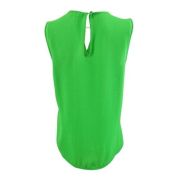 MICHAEL Michael Kors Women’s Crepe Chain Faux-Wrap Top Spring Green B4HP