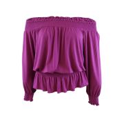 Lauren Ralph Lauren Women’s Plus Jersey Off-the-Shoulder Top Purple 3X B4HP