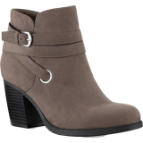 STYLE & CO Zolaa Block-Heel Booties Taupe Microfiber B4HP