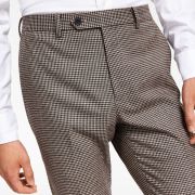 Bar III Men’s Skinny-Fit Check Suit Separate Pants 31×30 Burgundy/Black B4HP