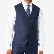 Tallia Men’s Slim-Fit Plaid Suit Vest Blue M B4HP