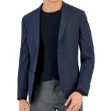 Bar III Men's Slim-Fit Navy Suit Jacket Sport Coat Windowpane Navy B4HP