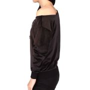 MICHAEL MICHAEL KORS Women’s Black Long Sleeve Asymmetrical Neckline Top L B4HP