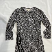 Michael Kors Women’s Zebra-Print Asymmetrical MIDI Dress Black / White B4HP