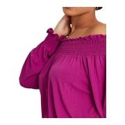 Lauren Ralph Lauren Women’s Plus Jersey Off-the-Shoulder Top Purple 3X B4HP