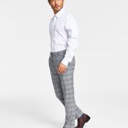Alfani Men’s Slim-Fit Black & White Pattern Suit Separate Pants B4HP