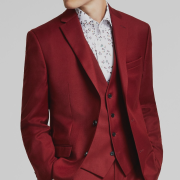 Bar III Men’s Red Solid Slim-Fit Blazer Sport Coat Suit Jacket 42L B4HP