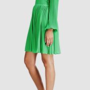 Michael Kors Womens Keyhole Pleated Mini Dress Spring Green M B4HP