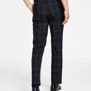 TOMMY HILFIGER Men’s Modern-Fit Blue & Gray Check Dress Pants 38×30 B4HP