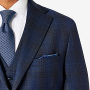 Tallia Mens Slim-Fit Plaid Suit Jack Navybrown 38S B4HP