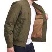 Levi’s Men’s Diamond Quilted Bomber Jacket Olive S B4HP