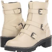 KENNETH COLE REACTION Women’s Tate Biker Jewel Lug Sole Booties Beige B4HP