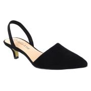 NIB Women Bella Vita Sarah Slingback Pumps Suede Black 9.5WW B4HP