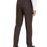 Sean John Men’s Classic-Fit Stretch Brown Neat Suit Separate Pants 38×32 B4HP