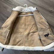 Michael Kors Mens Shearling Jacket Real Sherpa 100% Real Lamb Leather B4HP $2000
