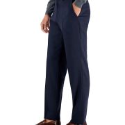 HUGO Men’s Modern-Fit Wool blend check Suit Flat Front Pant Navy B4HP