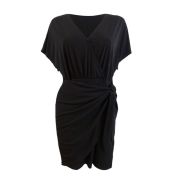 Michael Kors Women’s Faux-Wrap Tie-Waist Dress (M, Black) B4HP