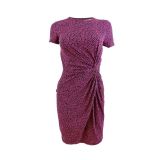 Michael Kors Women's Pink Twist Front Unlined Pullover Dress B4HP