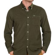 Barbour Men’s Ramsey Cord Corduroy Tailored Fit Long Sleeve Shirt XL Forest B4HP