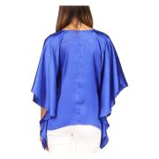 MICHAEL Michael Kors Women’s Blue Flutter Sleeve V Neck Top LXL B4HP