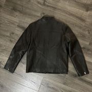 COLE HAAN Men’s Lambskin Leather Moto Jacket In Java Size Medium B4HP $695