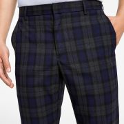 TOMMY HILFIGER Men’s Modern-Fit Blue & Gray Check Dress Pants 38×30 B4HP