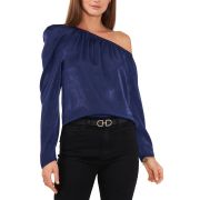 Vince Camuto Women’s Asymmetric Pleated Top Navy B4HP