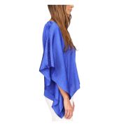 MICHAEL Michael Kors Women’s Blue Flutter Sleeve V Neck Top LXL B4HP