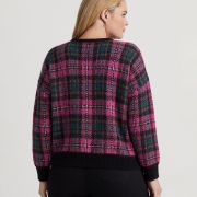 LAUREN RALPH LAUREN Plus-Size Plaid Wool-Blend Sweater In Pink Multi 2X B4HP