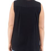 Women Plus size Bobeau Alison V-neck Sleeveless Pullover Blouse Black 2X B4HP