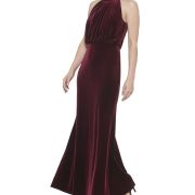 Eliza J Womens Velvet Mock Neck Full Length Evening Dress Wine Gown Size 10 B4HP
