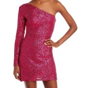 Aqua Women’s Sequined Mini Formal Cocktail and Party Dress XL B4HP