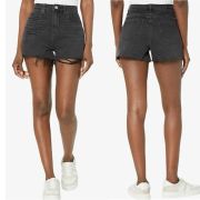 Blank NYC Cutoff Shorts 25 The Reeve High Rise Ribcage Black Denim Short B4HP