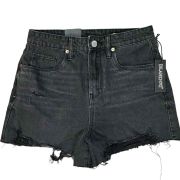 Blank NYC Cutoff Shorts 25 The Reeve High Rise Ribcage Black Denim Short B4HP