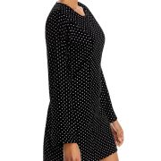 AQUA Metallic Dot Velvet Mini Party Dress Black B4HP