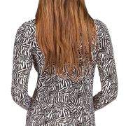 MICHAEL Michael Kors Women’s Printed Twist Keyhole Top (XS, Black/White) B4HP