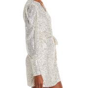 Aqua Women’s Sequined Mini Semi-Formal Cocktail and Party Dress Silver M B4HP
