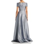 Teri Jon by Rickie Freeman Women’s Off Shoulder Metallic Jacquard Gown 12 B4HP